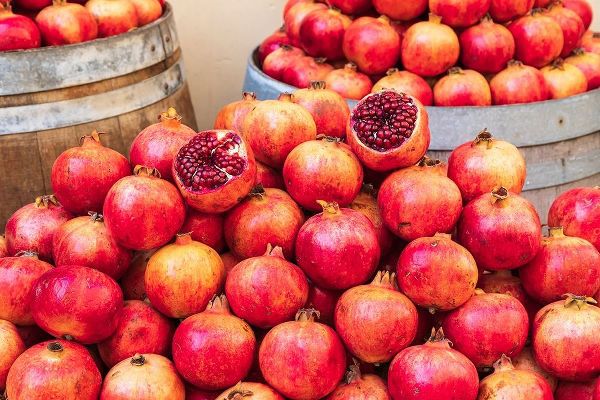 Trapani Province-Trapani Pomegranates for sale at the market in Trapani